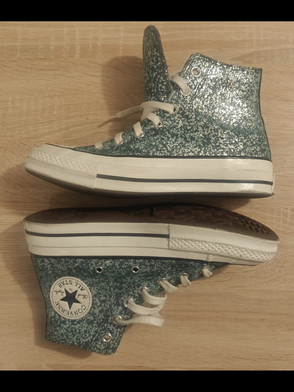 Womens Converse Chuck 70 HI Glitter A10097C - Newtrail Teal/Egret/Black
